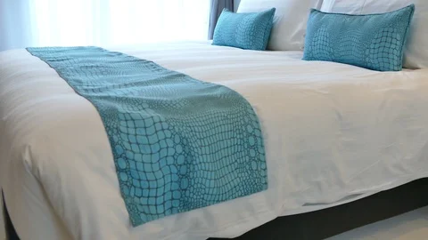 Decoration in bedroom interior Stock Footage 90440336