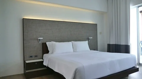 Decoration in bedroom interior Video stock 90440904