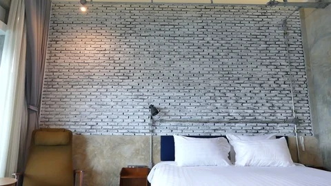 Decoration in bedroom interior Stock Footage 90861076