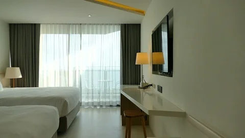 Decoration in bedroom interior Video stock 90861337