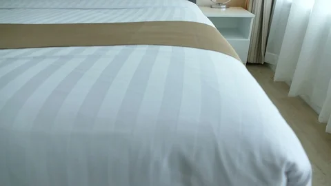 Decoration in bedroom interior Stock Footage 91118764