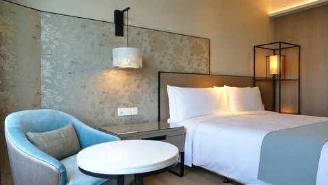 Decoration in bedroom interior Stock Footage 91941007