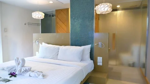 Decoration in bedroom interior Video stock 91941075