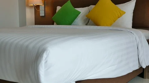 Decoration in bedroom interior Stock Footage 92287803