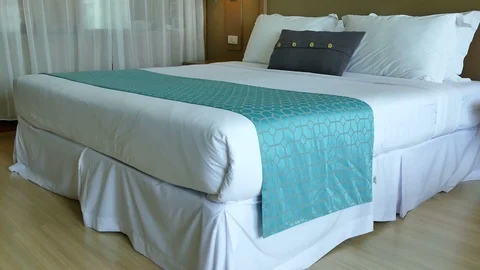 Decoration in bedroom interior Stock Footage 92287948