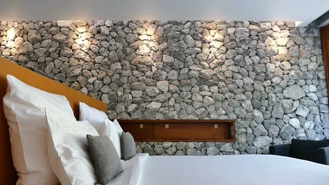 Decoration in bedroom interior Stock Footage 93687871