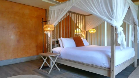 Decoration in bedroom interior Video stock 93689028