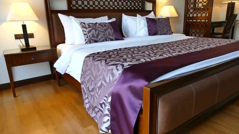 Decoration in bedroom interior Stock Footage 93914225