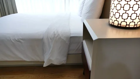 Decoration in bedroom interior Stock Footage 96323253