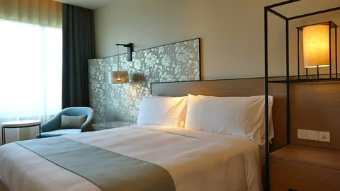 Decoration in bedroom interior Stock Footage 100049672