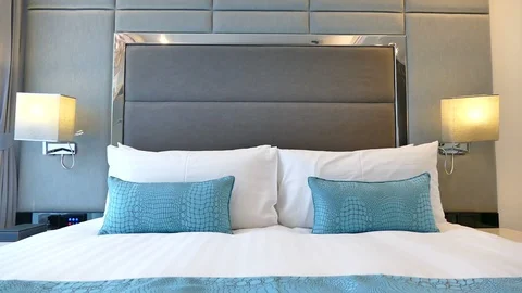 Decoration in bedroom interior Stock Footage 100861795