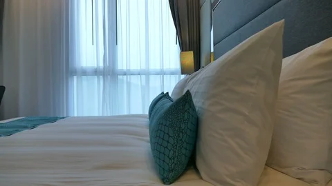 Decoration in bedroom interior Stock-Footage 100861825