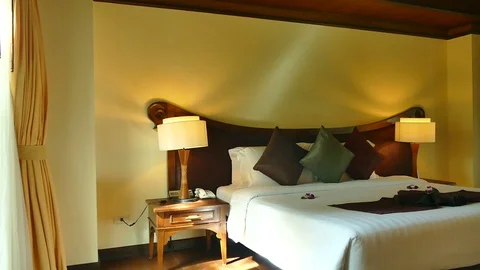 Decoration in bedroom interior Video stock 100861936