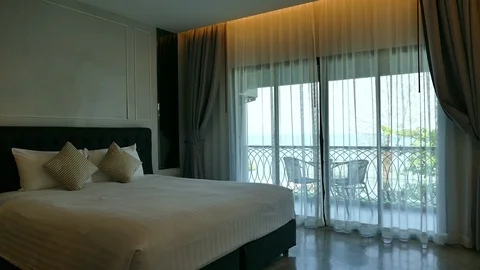 Decoration in bedroom interior Stock Footage 104650299
