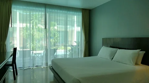 Decoration in bedroom interior Stock Footage 104650612