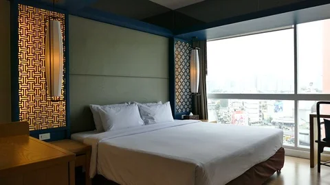Decoration in bedroom interior Stock Footage 106747701