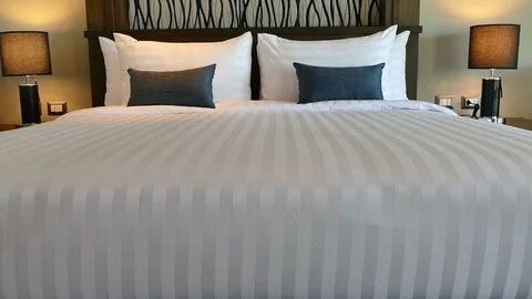 Decoration in bedroom interior Stock Footage 106747771