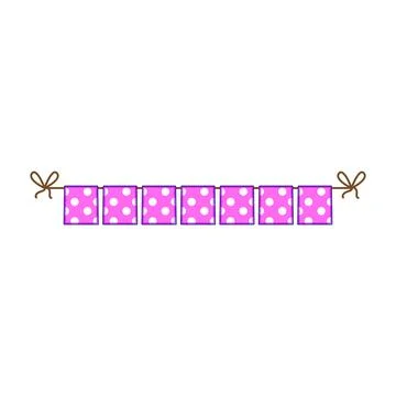 Decoration birthday flags cartoon vector illustration Stock Illustration