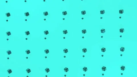 Decoration black cubes move on a green background. Stock Footage 130435498