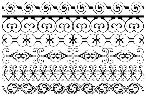 Decoration borders set Stock Illustration
