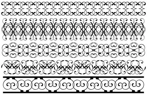 Decoration borders set Stock Illustration