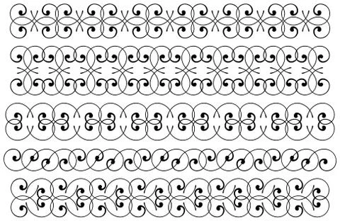 Decoration borders set Stock Illustration