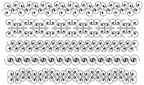 Decoration borders set Stock Illustration