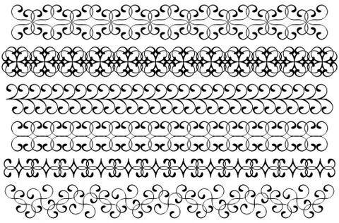 Decoration borders set Stock Illustration