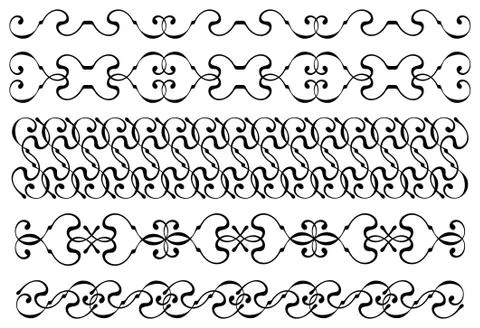 Decoration borders set Stock Illustration