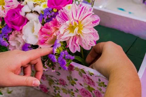 Decoration boxes with flowers. Photos