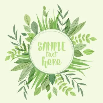 Decoration branches with leaves Stock Illustration