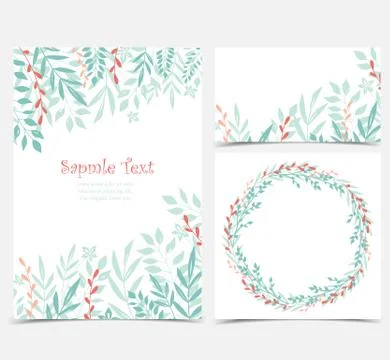 Decoration branches with leaves Stock Illustration