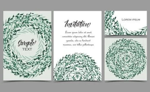 Decoration branches with leaves Stock Illustration