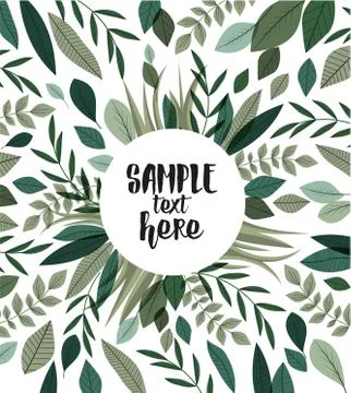 Decoration branches with leaves Stock Illustration