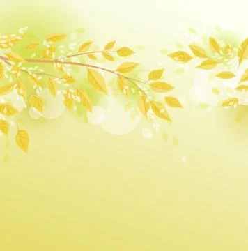 Decoration branches with leaves Stock Illustration