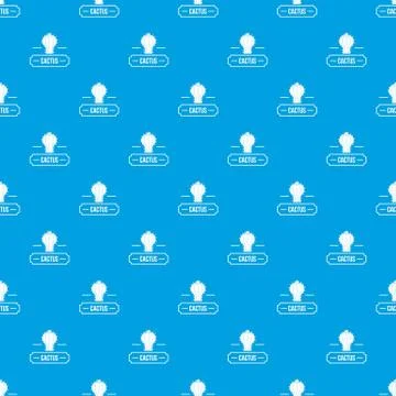 Decoration cactus pattern vector seamless blue Illustrazione stock