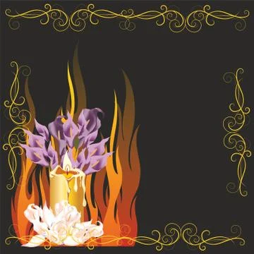Decoration with a candle Stock Illustration