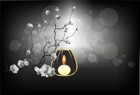 Decoration with a candle Stock Illustration