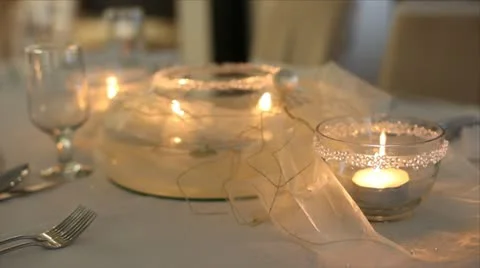 Decoration candles on a table Видео 24654856