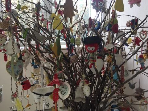 Decoration chain made in tree Stock-Fotos