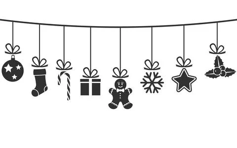 Decoration christmas elements isolated on white background. Vector illustrati Stock Illustration