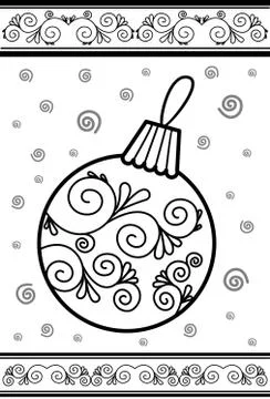 Decoration, Christmas tree balloon with patterns. Christmas and new year gree 스톡 일러스트