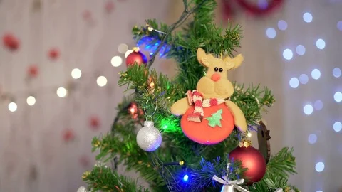 Decoration of christmas tree Stock Footage 70093529