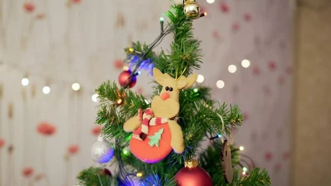 Decoration of christmas tree Stock Footage 70093536