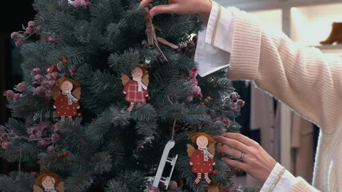 Decoration of a Christmas Tree Stock Footage 240654679