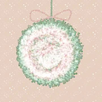 Decoration, christmas, vector, pattern, flower, frame, holiday, pink, circle, de Illustrazione stock