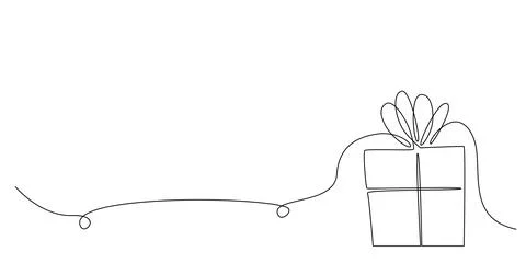 Decoration continuous line hand drawing element gift for wedding photo book 스톡 일러스트