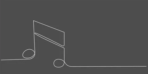 Decoration continuous line hand drawing element note for concert, photo book Stock Illustration