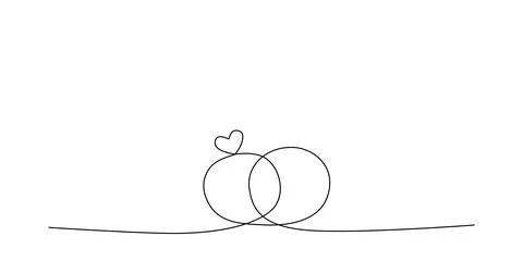 Decoration continuous line hand drawing element for wedding photo book Stock Illustration