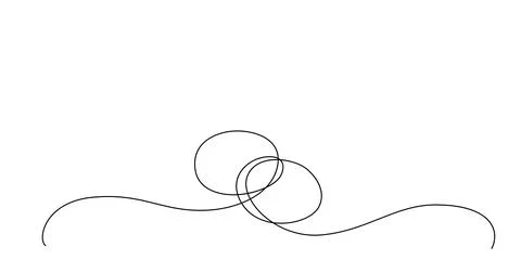 Decoration continuous line hand drawing element for wedding photo book Illustrazione stock